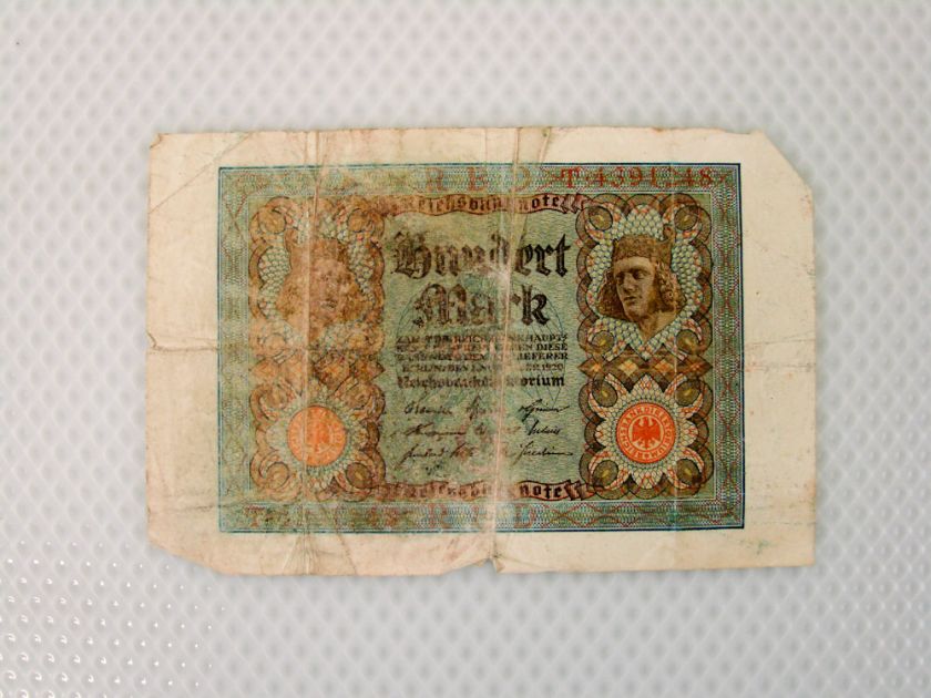 1920 Germany Hundert Mark $100 Bill Bank Note Currency  