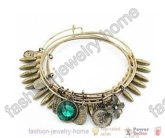 5Pcs Fashion Green Crystal Clover Charms Bracelet  