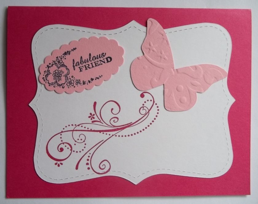 Stampin Up handmade card FABULOUS FRIEND PINK PY LOT  