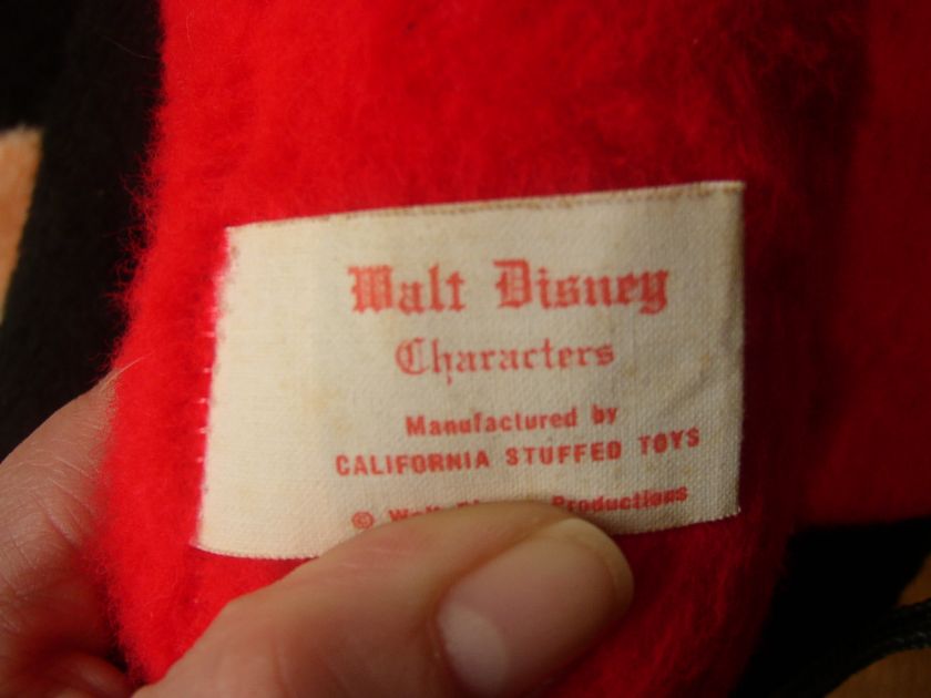 Vintage Mickey Mouse Stuffed Animal Plush Disney Tag  