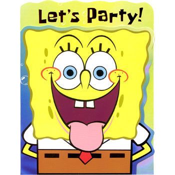 SpongeBob Squarepants INVITATIONS ~ Birthday Supplies Invites  