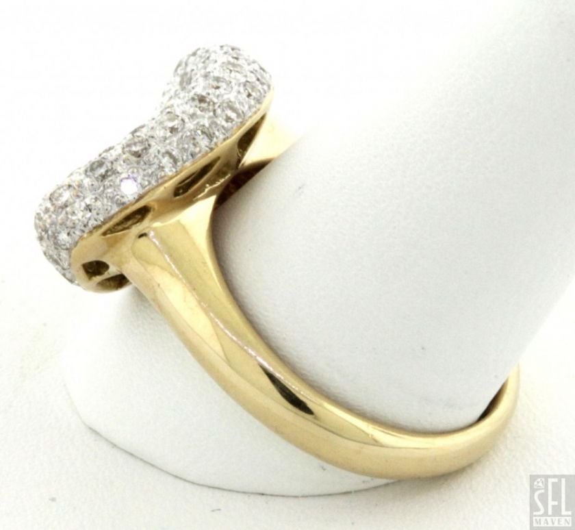   TONE GOLD 1.06CTW DIAMOND/PINK SAPPHIRE CLUSTER DESIGNER RING  