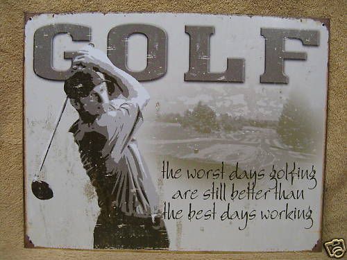 Golf Best Day Golfing Tin Metal Sign FUNNY Sport Decor  