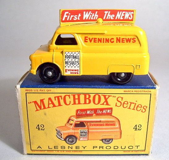 Matchbox RW No.42A Evening News Van black wheels m/b  