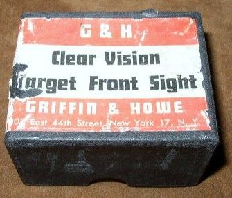   Howe clear view globe front sight 3 extra aperture inserts EXC  