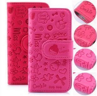   Girl Flip Leather Case Skin Cover Pouch for Apple iPhone 4 4G  